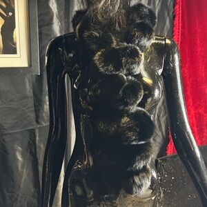 Genuine Rabbit Fur scarf with Large fur Pom Pom’s